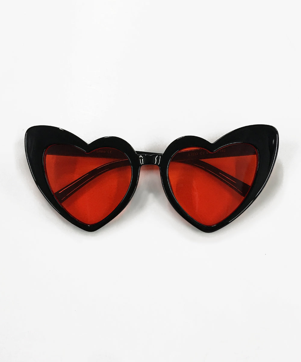 Black & Red Bloody Valentine Heart Sunglasses