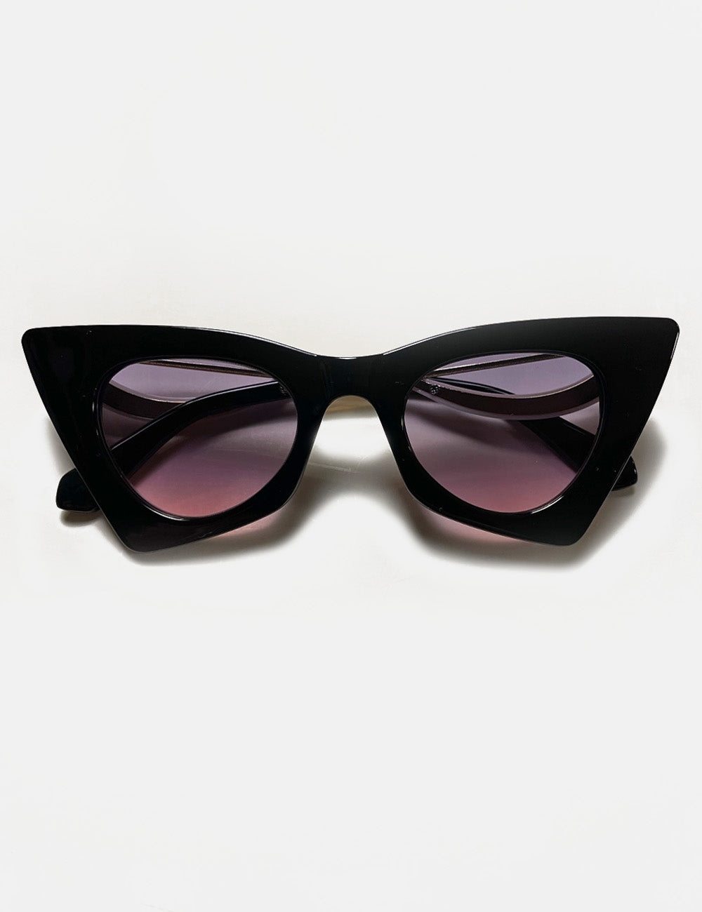 Black & White Unique Geometric 1950s Cat Eye Sunglasses