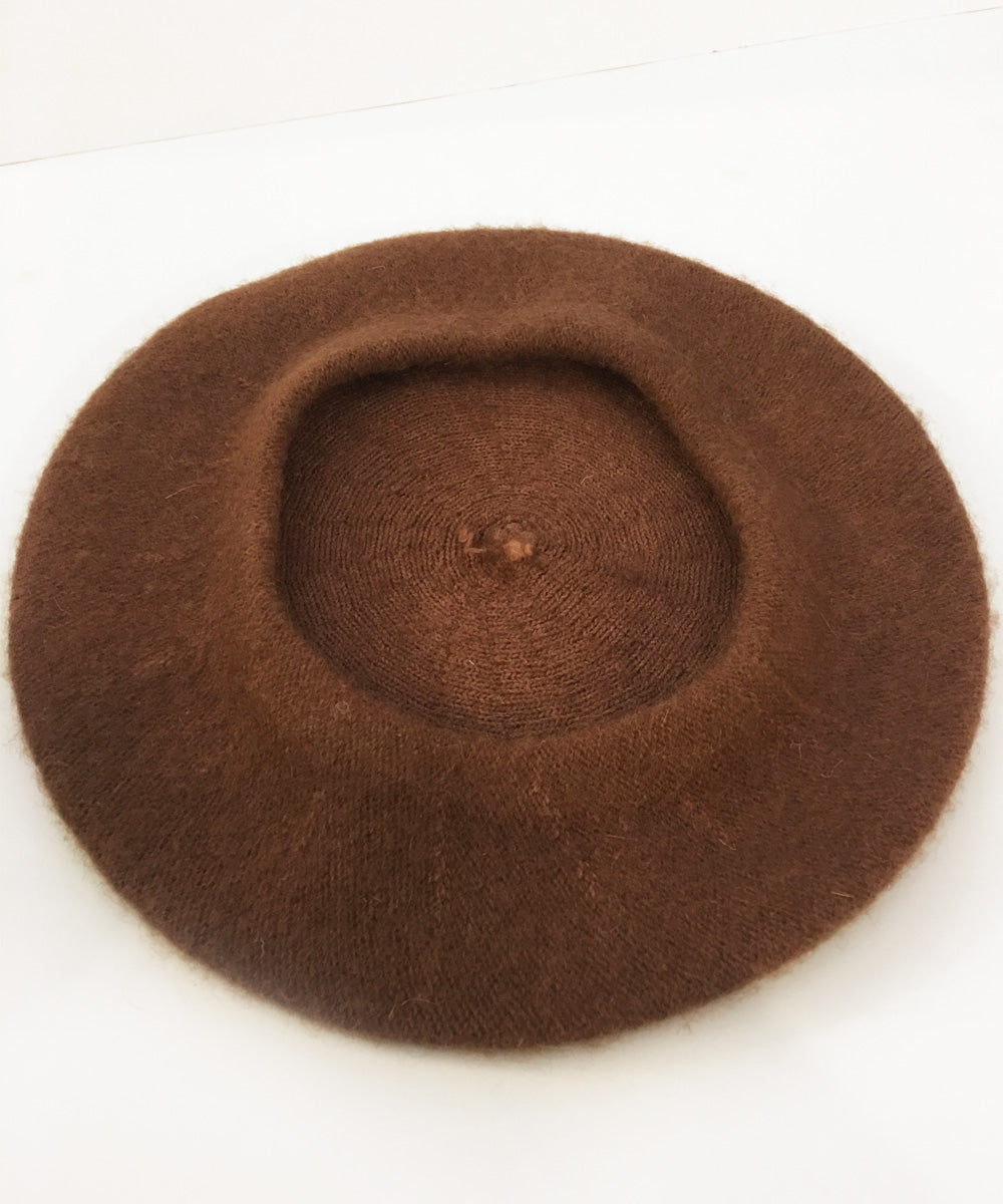 Soft Felt Brown 1960s Inspired Beret Hat