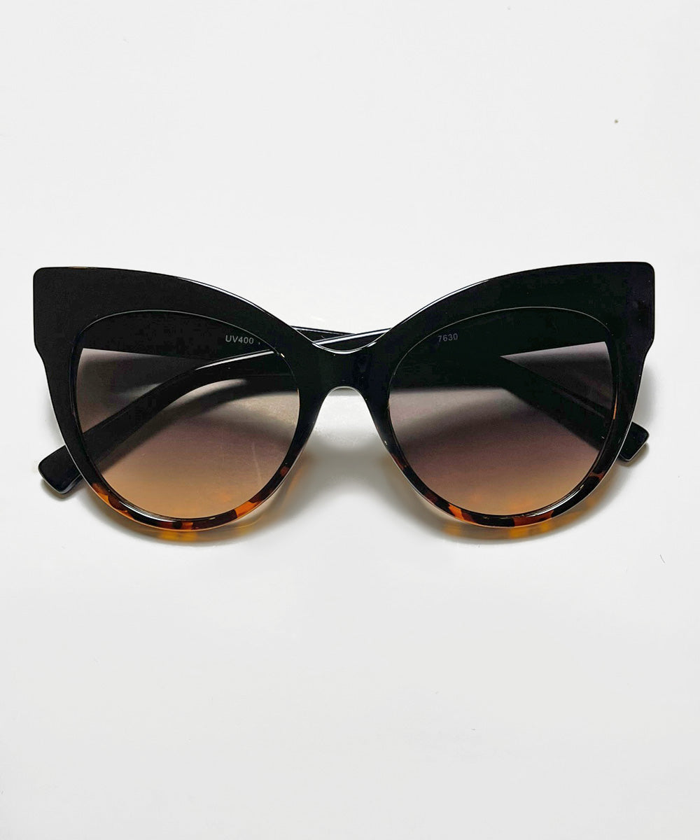 The Cat's Meow Tortoise & Black Retro Cat Eye Sunglasses