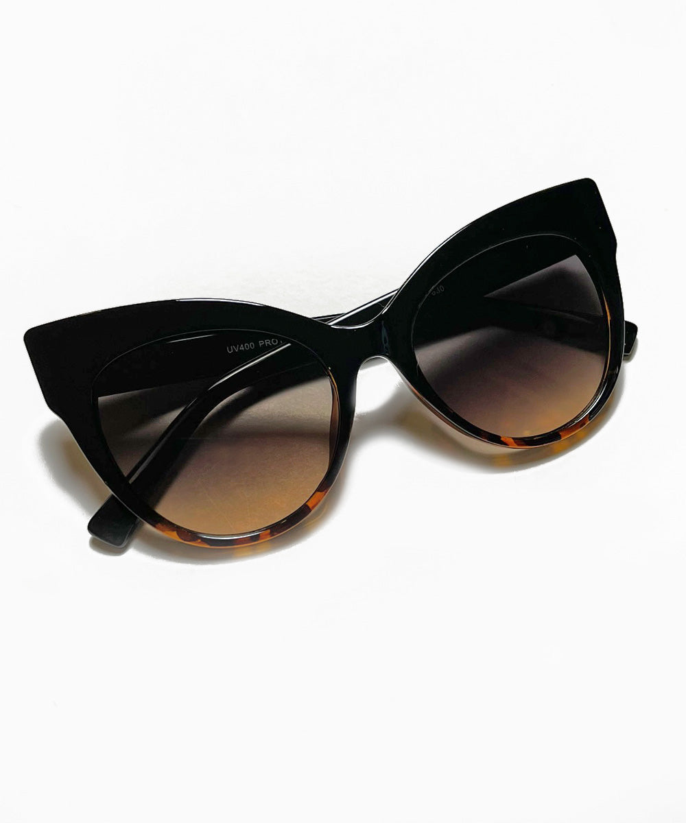 The Cat's Meow Tortoise & Black Retro Cat Eye Sunglasses