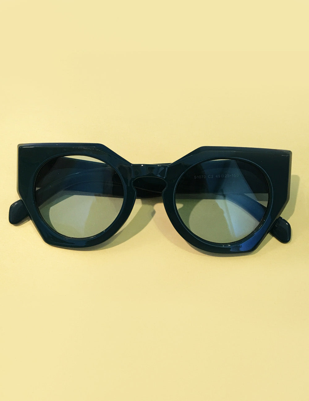 Teal Green 1960s Inspired Geometric Sunglasses