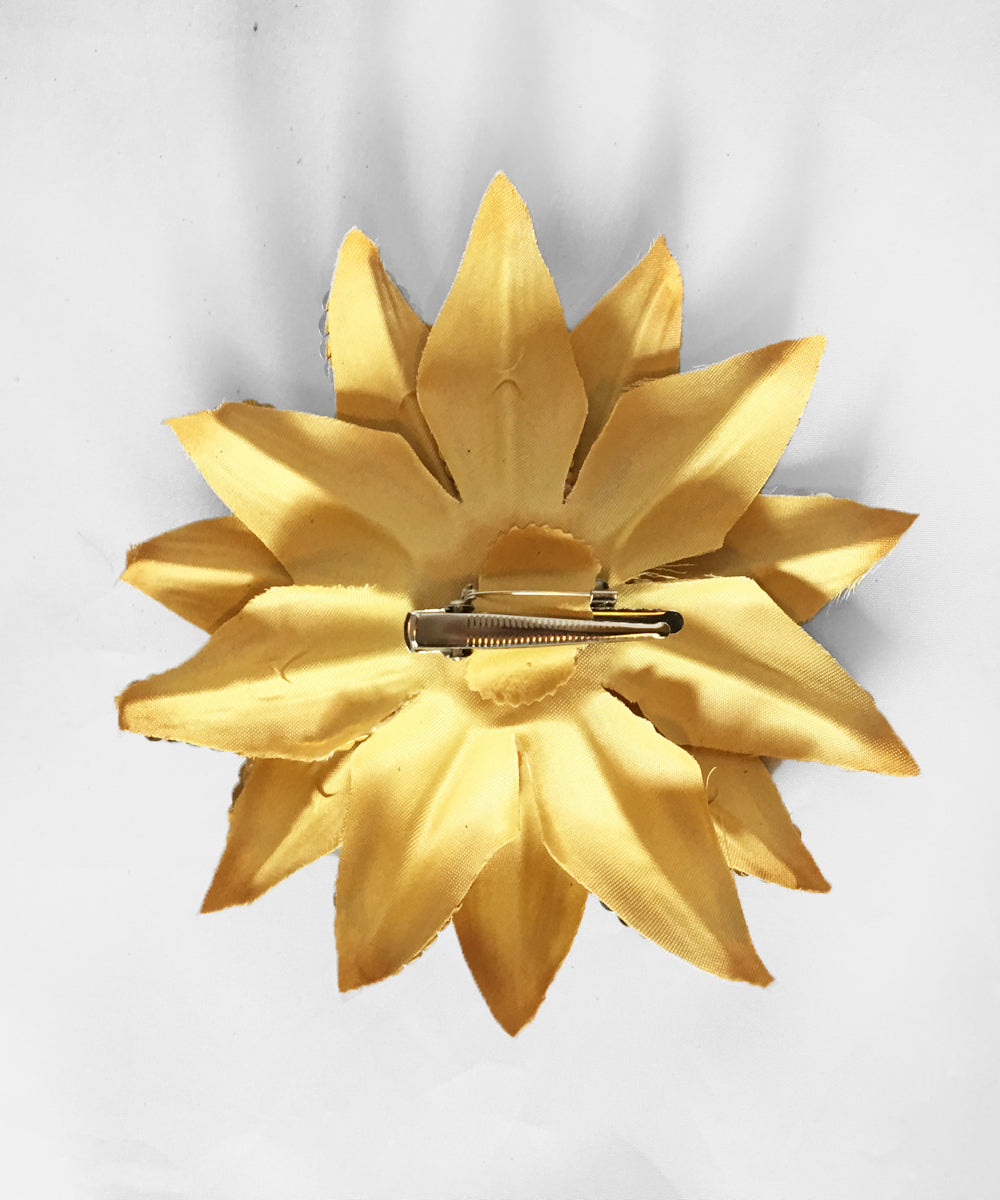 Gold Sequin & Glitter Hair Flower & Pin