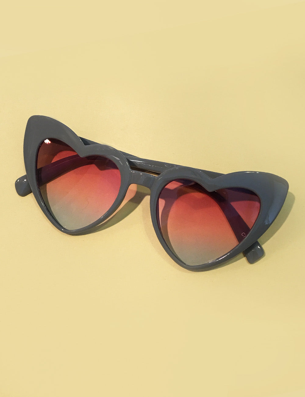Classic Grey & Pink Heart Shaped Retro Sunglasses