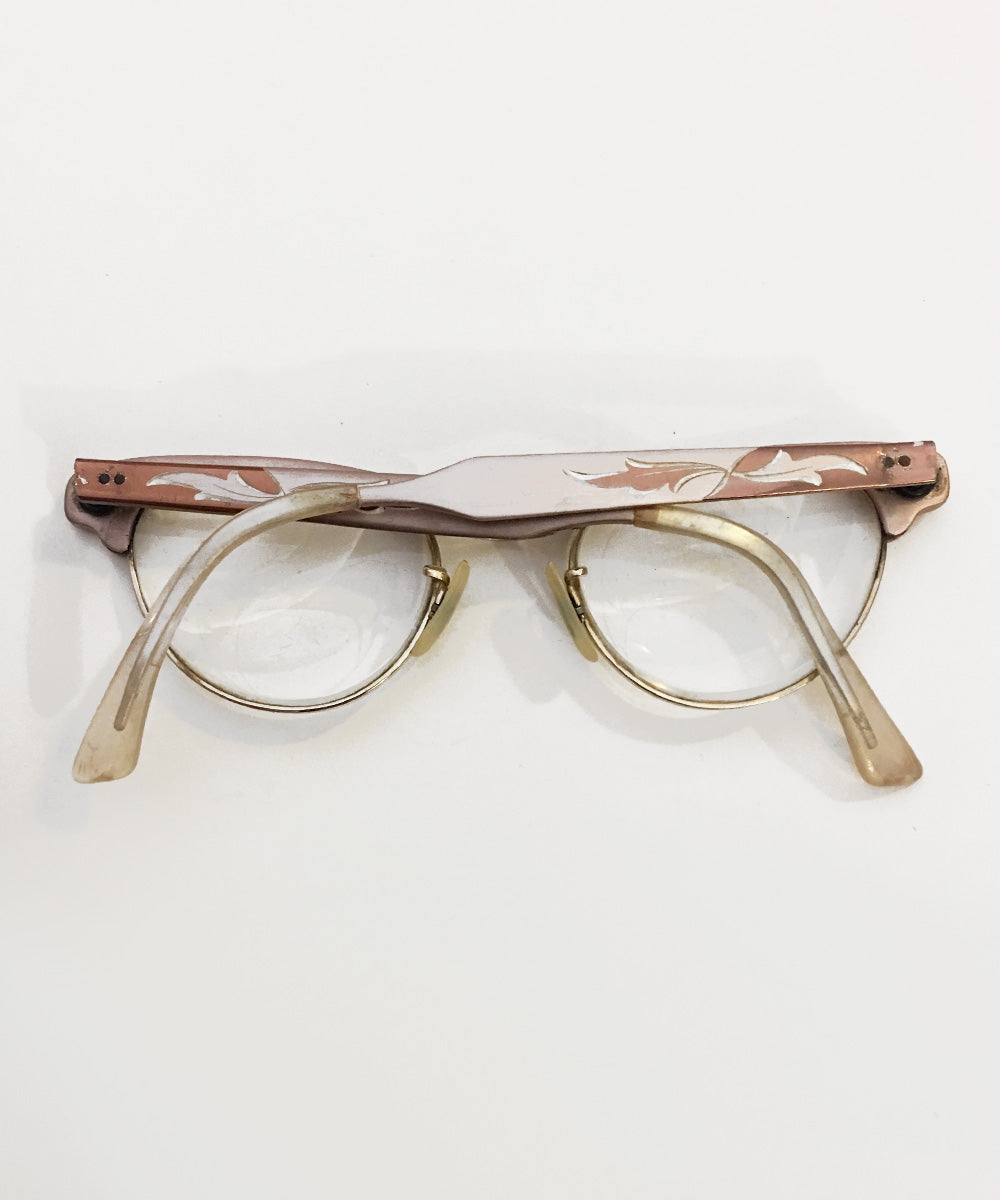 Metallic Pink Aluminum Vintage 1950s Universal Glasses