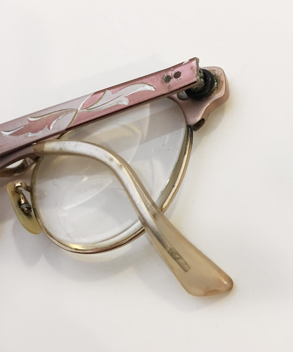 Metallic Pink Aluminum Vintage 1950s Universal Glasses