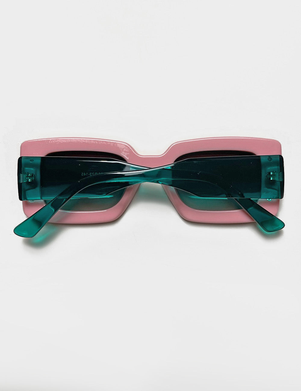 Pink Green & Tortoise 1970s Funky Squared Frame Sunglasses