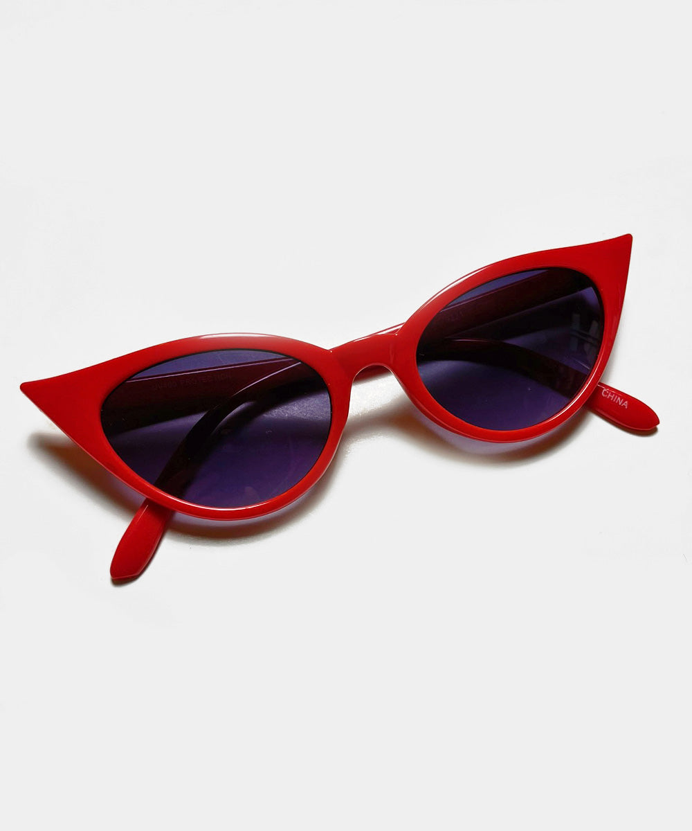 Cherry Red Wing Tip 1950s Cat Eye Sunglasses