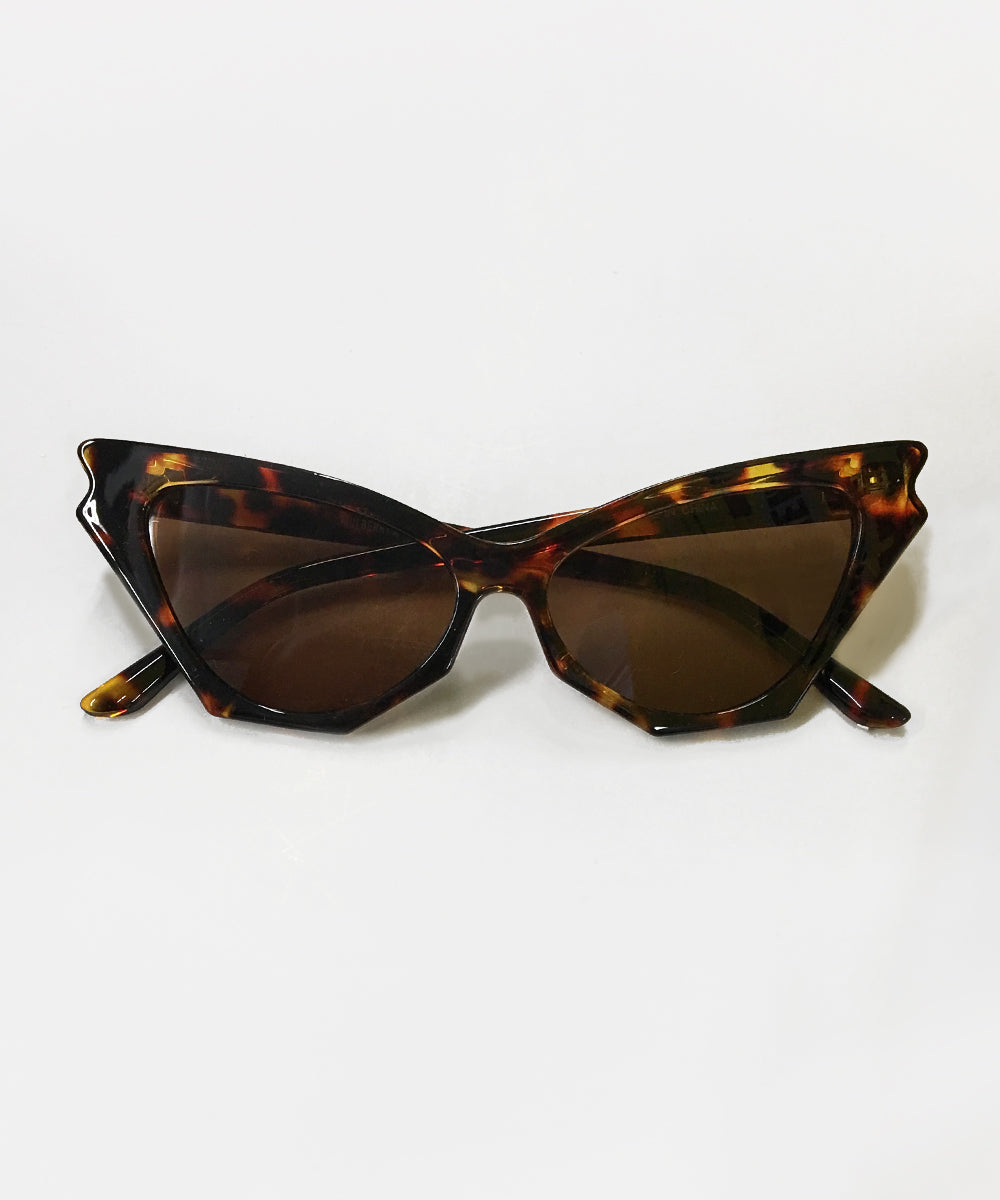 Tortoise Brown Batwing Retro Sunglasses