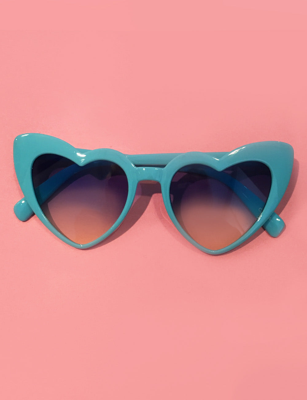 Turquoise Blue Heart Shaped Retro Sunglasses
