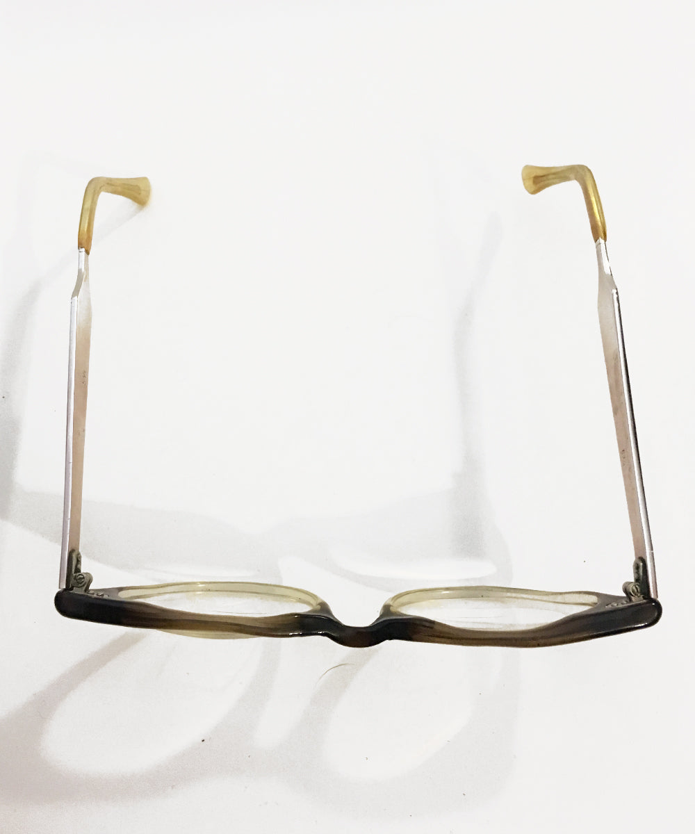 Two Tone 1960s Plastic & Aluminum Vintage Eye Glasses