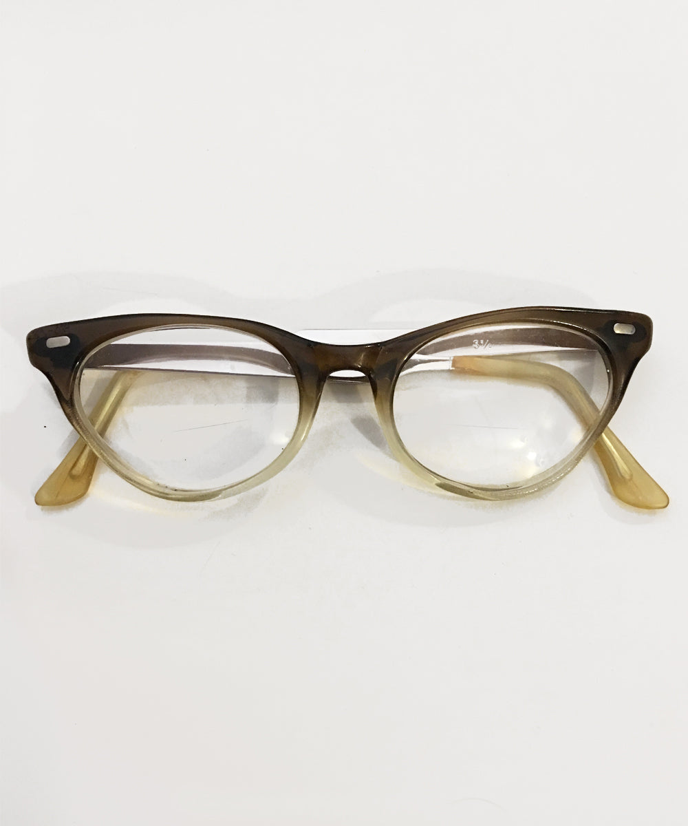 Two Tone 1960s Plastic & Aluminum Vintage Eye Glasses