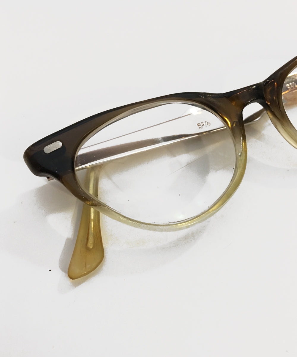 Two Tone 1960s Plastic & Aluminum Vintage Eye Glasses