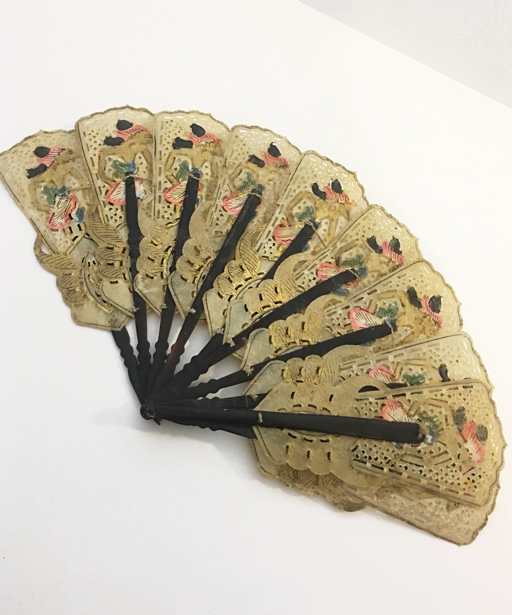 Vintage Indonesian Ivory Shell Handmade Fan