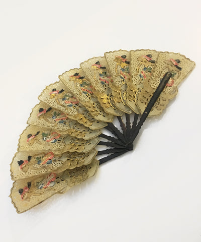 Vintage Indonesian Ivory Shell Handmade Fan