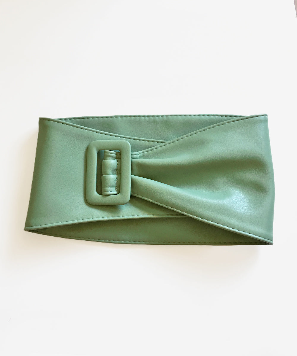 Extra Wide Faux Leather Mint Green Pinup Belt